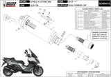 Catalytic Exhaust Tip With Sound Certification Oval Steel Black Carbon - Mivv Compatible With Kymco Xciting 400 (2013-2018)