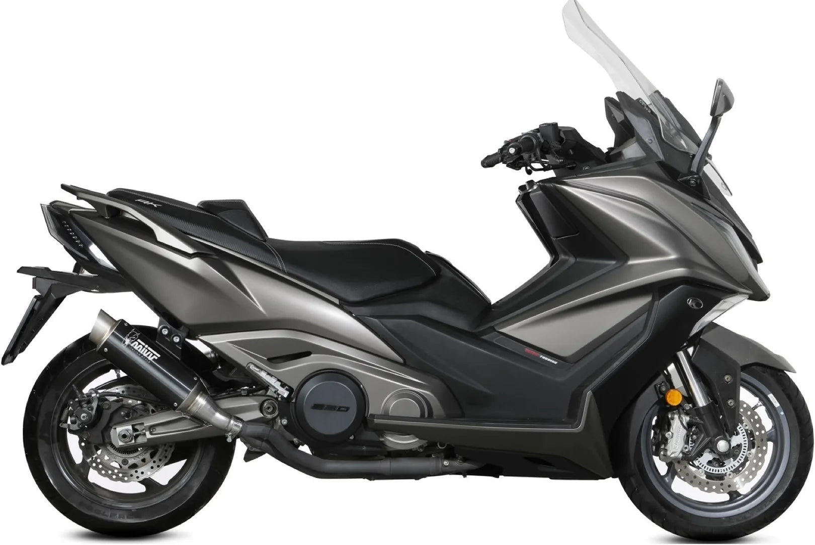 Uncatalysed Exhaust System Without Sound Certification Gppro Steel Black - Mivv Compatible With Kymco Ak 550 (2021-2024)