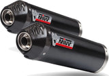 Exhaust Tip With Noise Certification Oval Steel Black Carbon - Mivv Compatible With Kawasaki Zzr 1400 (2006-2007)