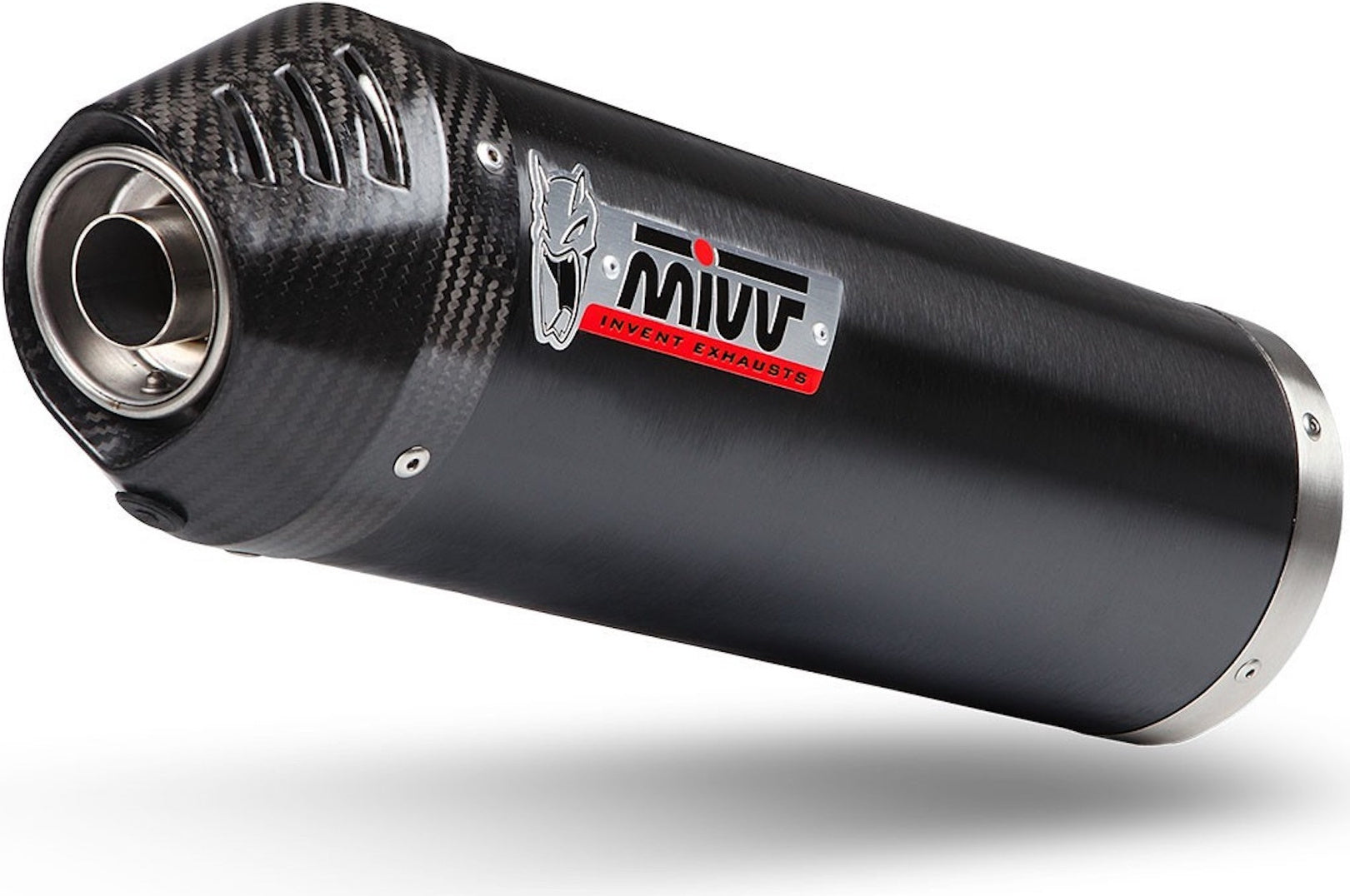 Complete Non-Catalytic Exhaust System With Sound Certification Oval Steel Black Carbon - Mivv Compatible With Kymco Ak 550 (2017-2020)