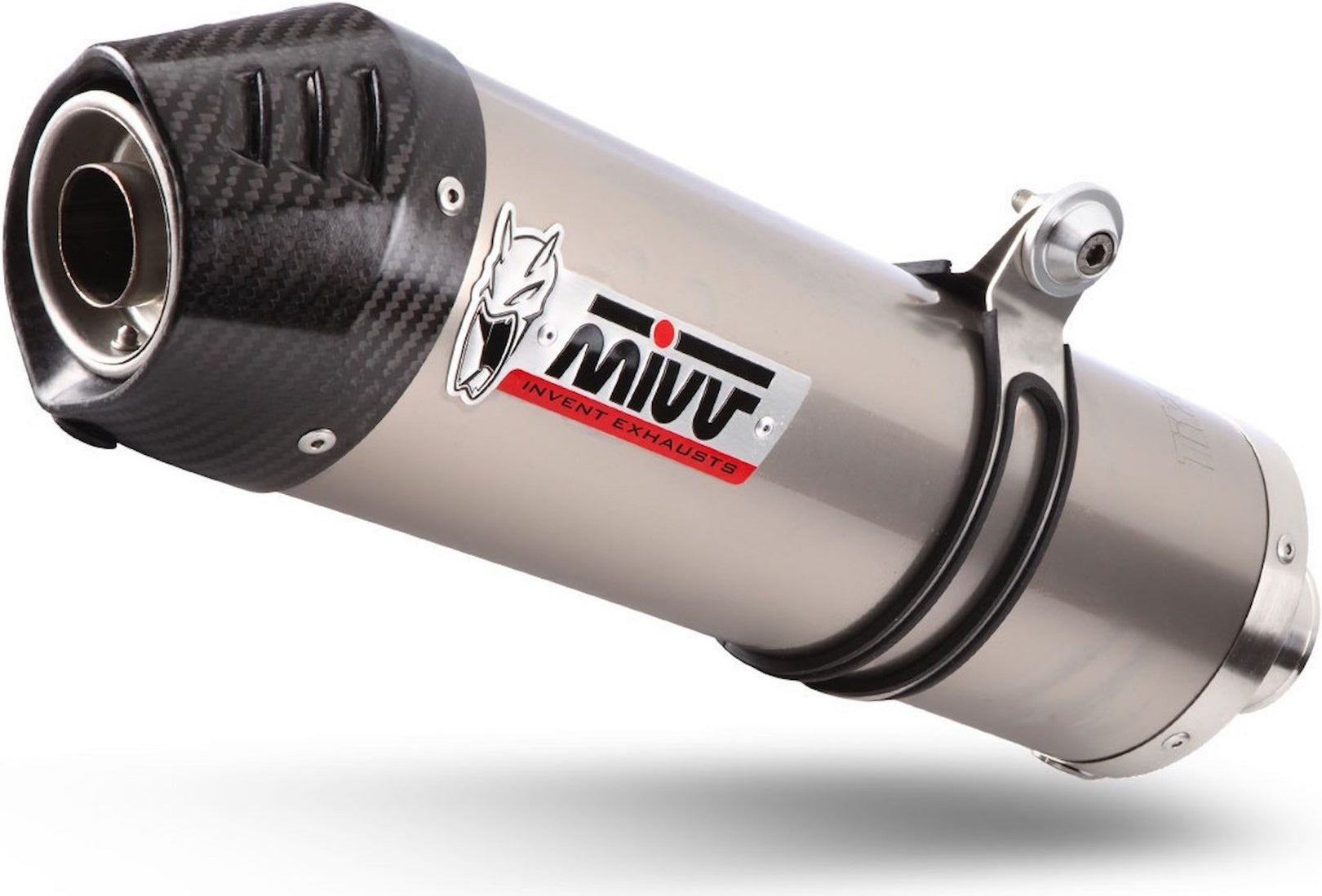 Catalytic Exhaust Tip With Sound Certification Oval Titanium Carbon - Mivv Compatible With Bmw K 1300 R (2009-2016)