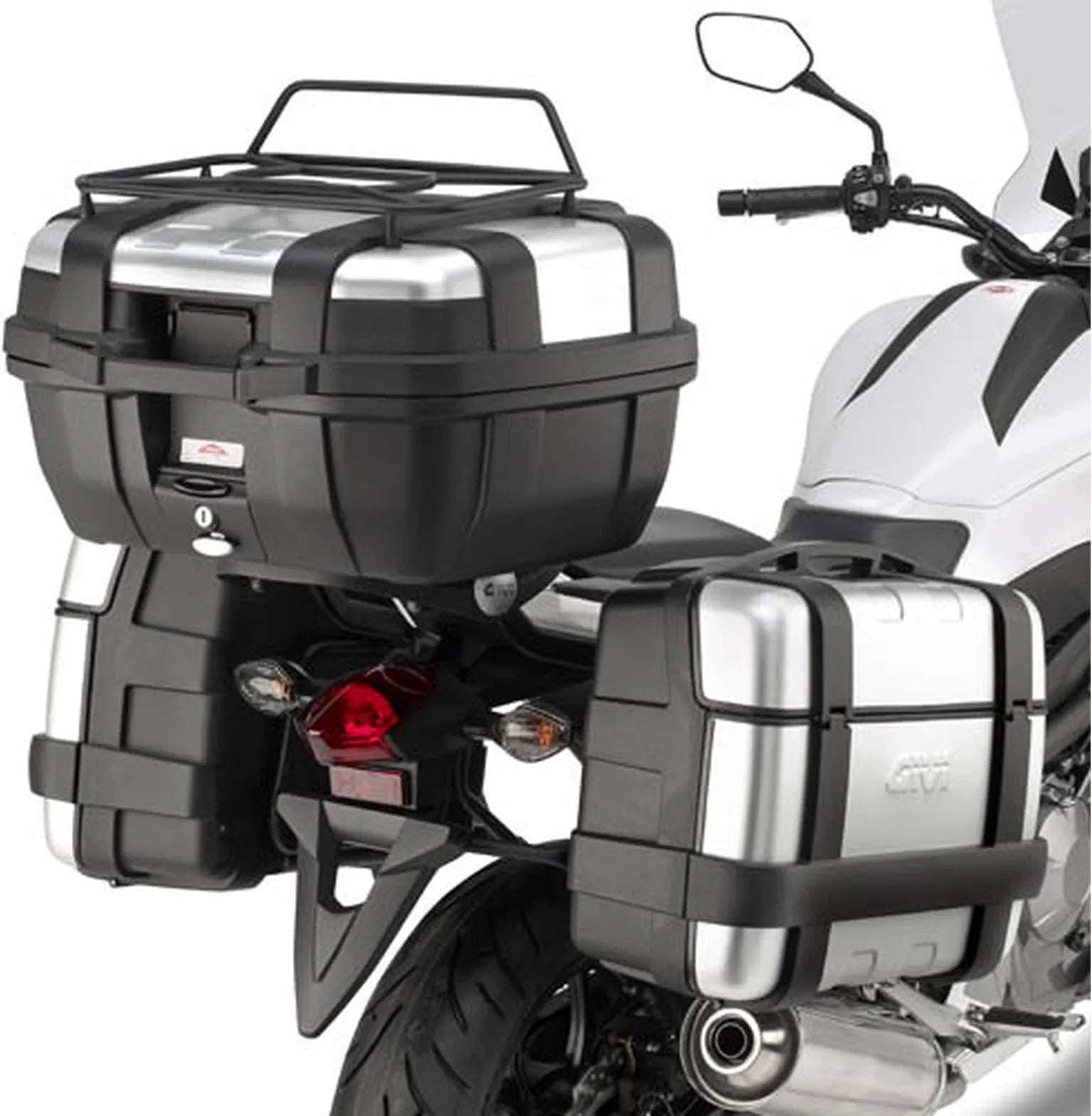 Monokey Trekker Black Side Cases - 66 Lt Trekker Aluminium - Givi Compatible With Honda Nc 700 S (2012-2013)