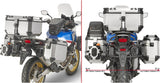 Trekker Outback Evo Smart Anodized Aluminium Top Case + Side Cases - 116 Lt Trekker Outback Evo Smart Anodized Aluminium - Givi Compatible With Honda Crf 1000 L Africa Twin Adventure Sports (2018-2019)