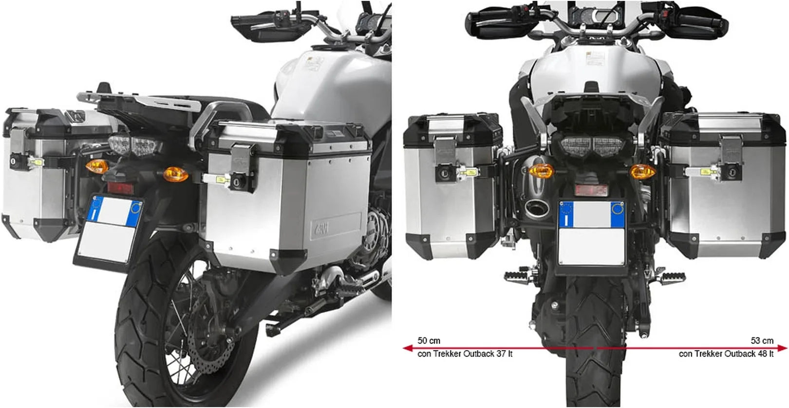 Monokey Cam-Side Canyon Black Side Bags - 60 Lt Canyon Nylon - Givi Compatible With Yamaha Xt 1200 Ze Super Ténéré (2014-2020)