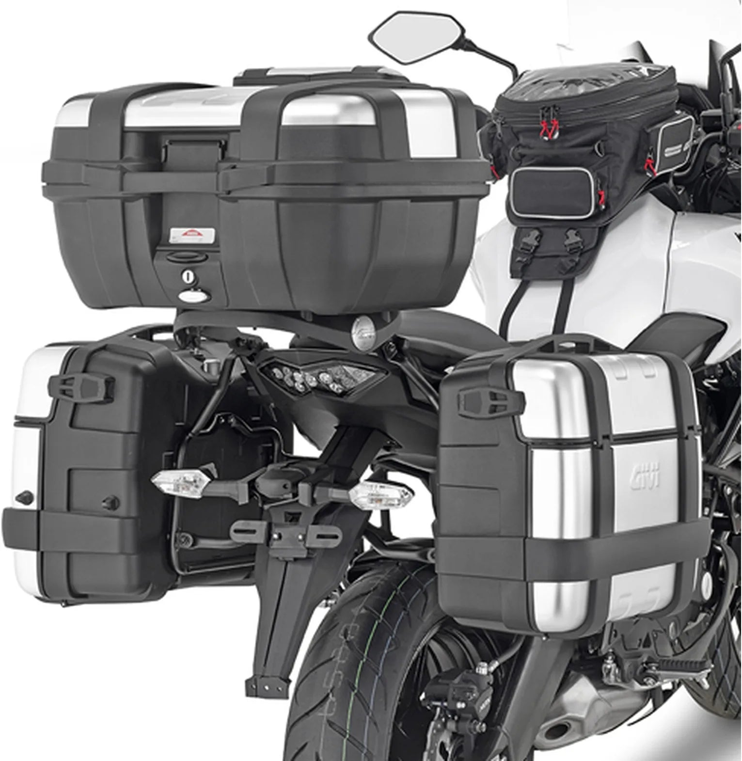 Monokey Trekker Dolomiti Aluminium Side Cases - 72 Lt Trekker Dolomiti Aluminium - Givi Compatible With Kawasaki Versys 650 (2022-2024)