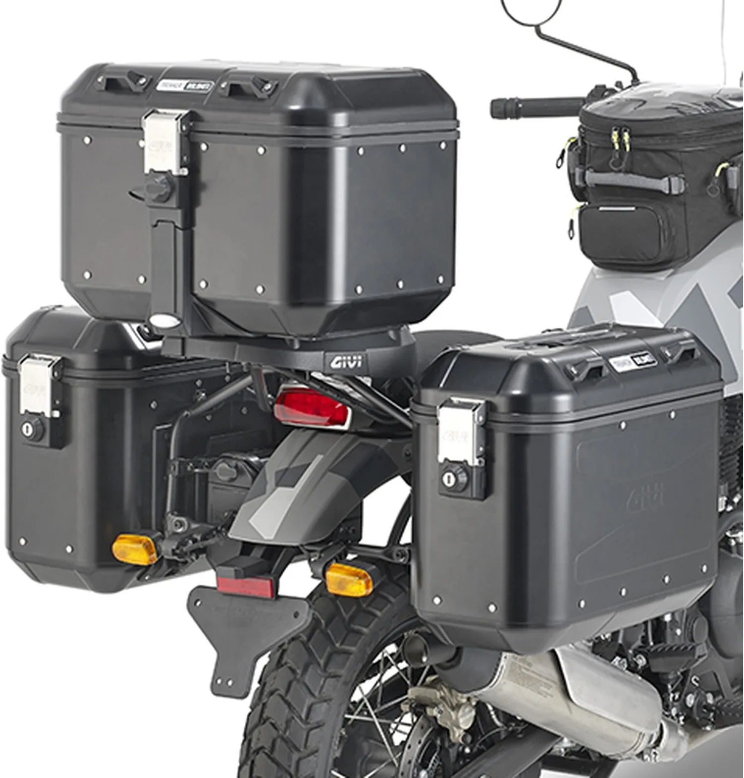 Monokey Trekker Dolomiti Black Aluminium Side Cases - 60 Lt Trekker Dolomiti Aluminium - Givi Compatible With Royal Enfield Himalayan (2018-2020)