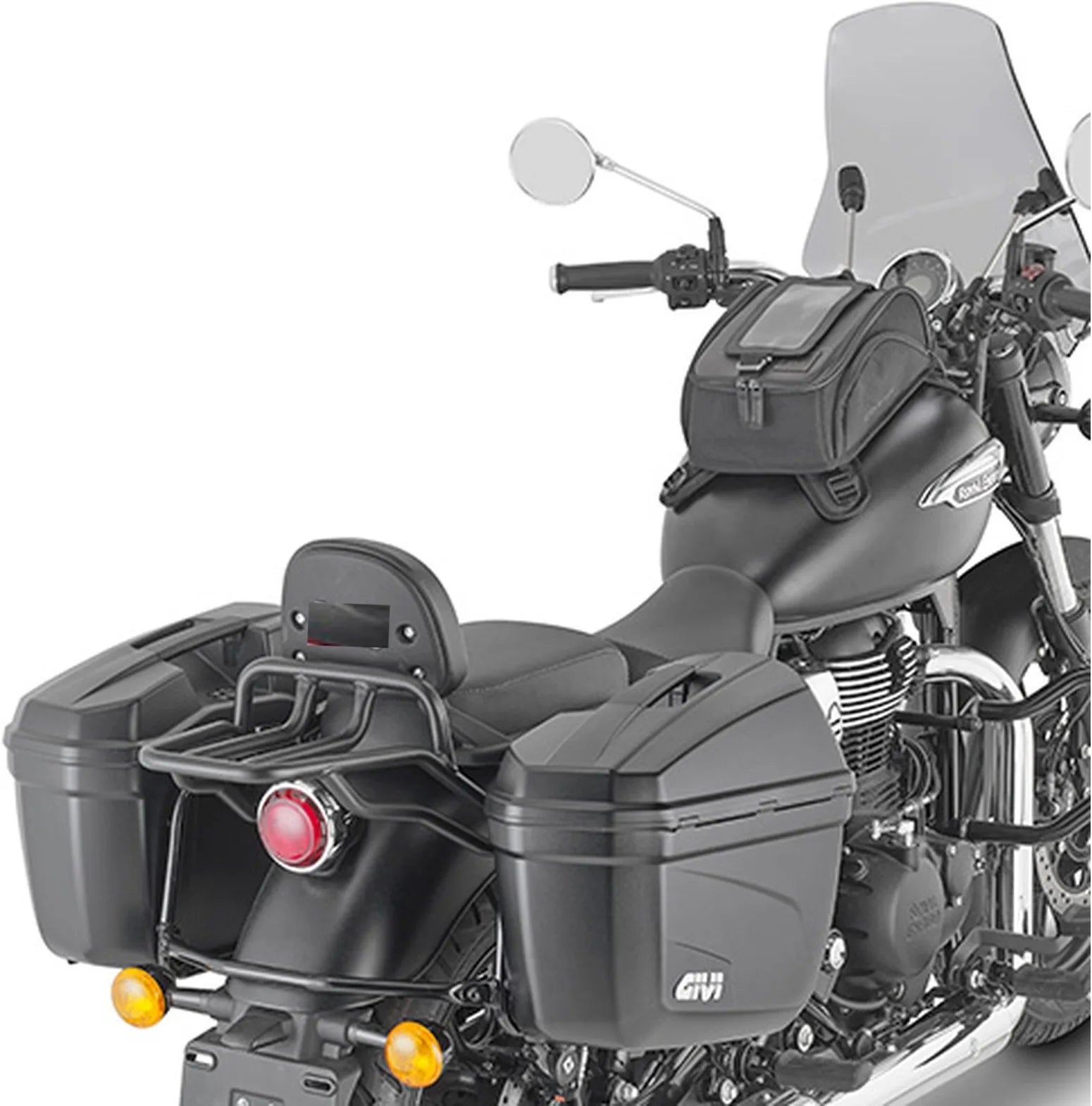 Monokey Black Side Cases - 44 Lt Technopolymer - Givi Compatible With Royal Enfield Meteor 350 (2021-2024)