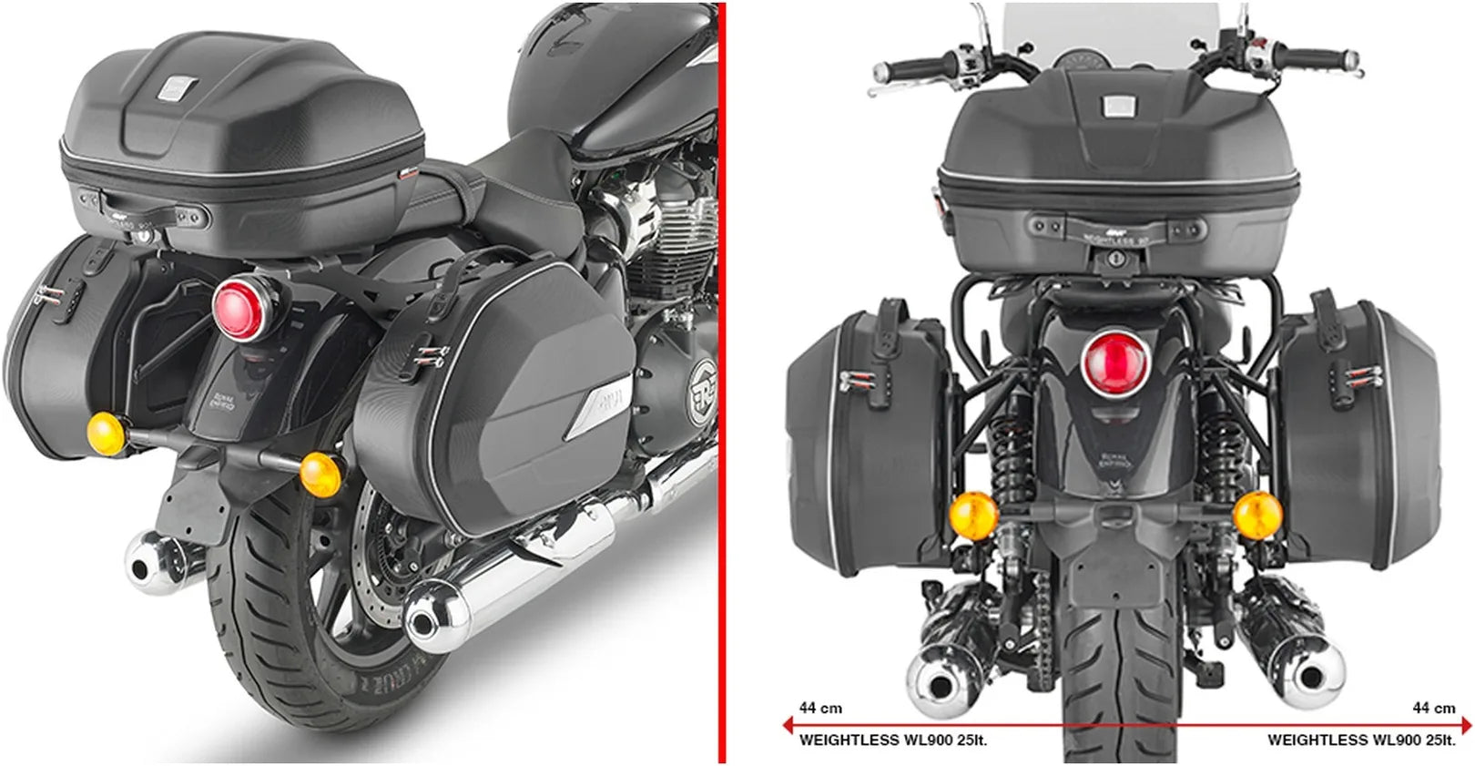 Monokey Trekker Alaska Aluminium Side Cases - 72 Lt Trekker Alaska Aluminium - Givi Compatible With Royal Enfield Super Meteor 650 (2023-2024)