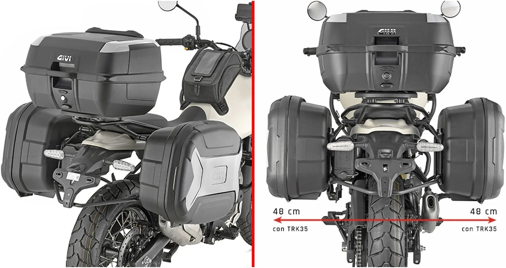 Monokey Trekker Dolomiti Black Aluminium Side Cases - 72 Lt Trekker Dolomiti Aluminium - Givi Compatible With Royal Enfield Himalayan 450 (2024)