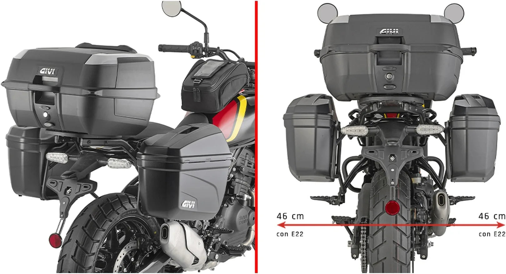 Monokey Black Side Cases - 66 Lt Nylon - Givi Compatible With Royal Enfield Guerrilla 450 (2024)