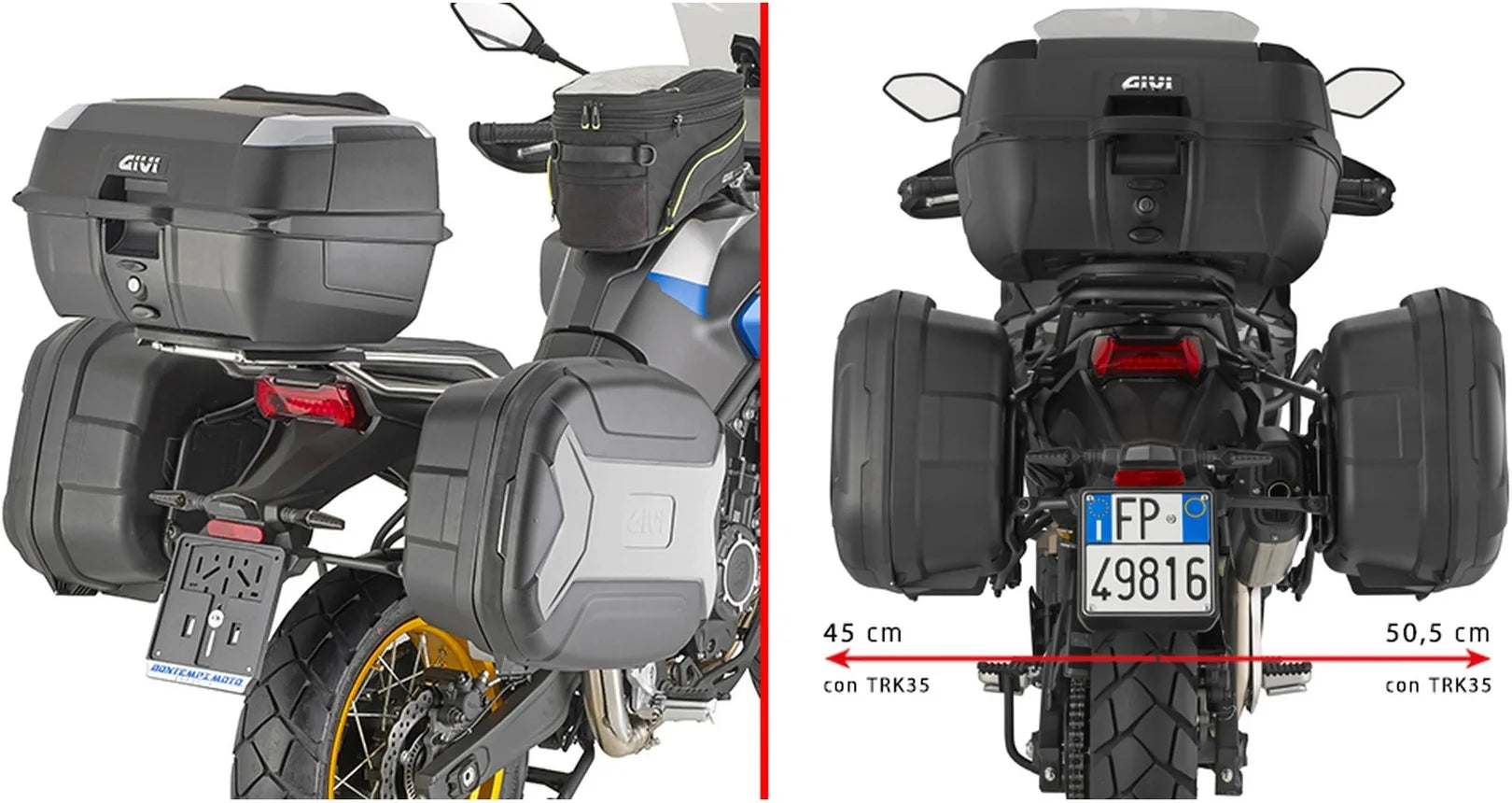 Monokey Trekker Black Side Cases - 66 Lt Trekker Aluminium - Givi Compatible With Voge Valico 625 Dsx (2025)
