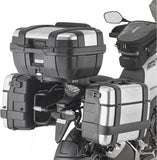 Trekker Alaska Aluminium Black Top Case + Side Cases - 128 Lt Trekker Alaska Aluminium - Givi Compatible With Honda Cb 500 X (2019-2023)