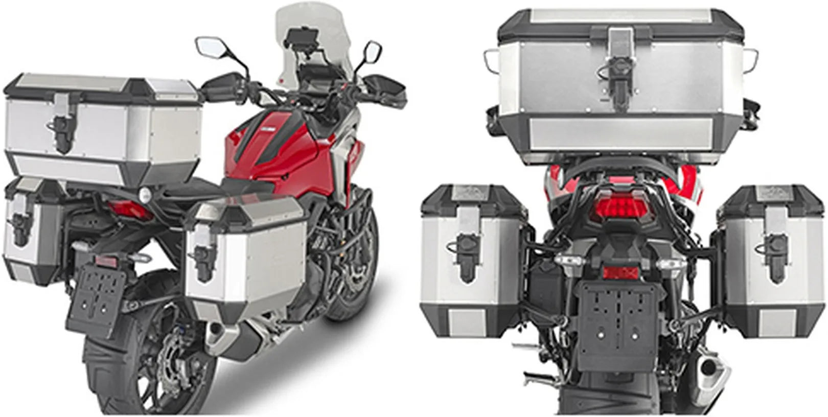 Monokey Trekker Black Side Cases - 66 Lt Trekker Aluminium - Givi Compatible With Honda Nc 750 X (2021-2025)
