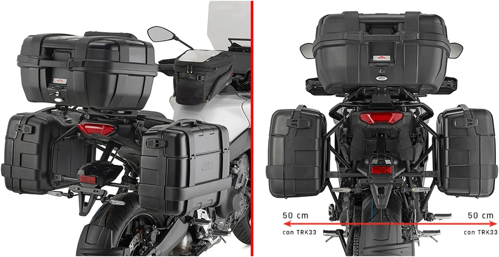 Monokey Trekker Alaska Aluminium Side Cases - 72 Lt Trekker Alaska Aluminium - Givi Compatible With Yamaha Tracer 9 - Gt - Gt+ (2025)