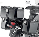 Monokey Cam-Side Trekker Outback Evo Smart Black Aluminium Side Cases + Locks - 88 Lt Trekker Outback Evo Smart Aluminium - Givi Compatible With Suzuki V-Strom 1050 - Xt - Se (2020-2024)