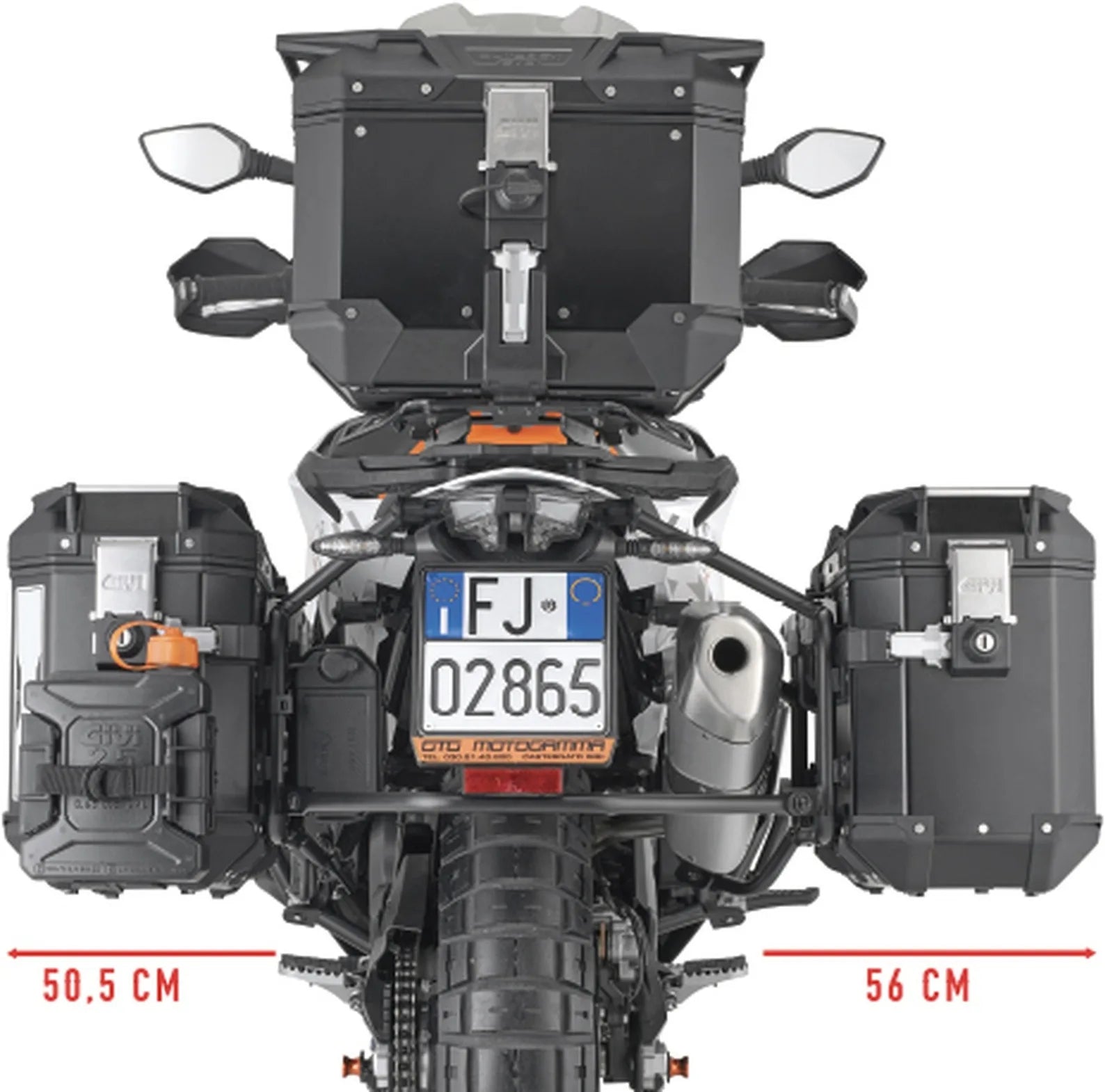 Monokey Cam-Side Trekker Outback Evo Smart Aluminium Side Cases + Locks - 74 Lt Trekker Outback Evo Smart Aluminium - Givi Compatible With Ktm 890 Smt (2023-2024)