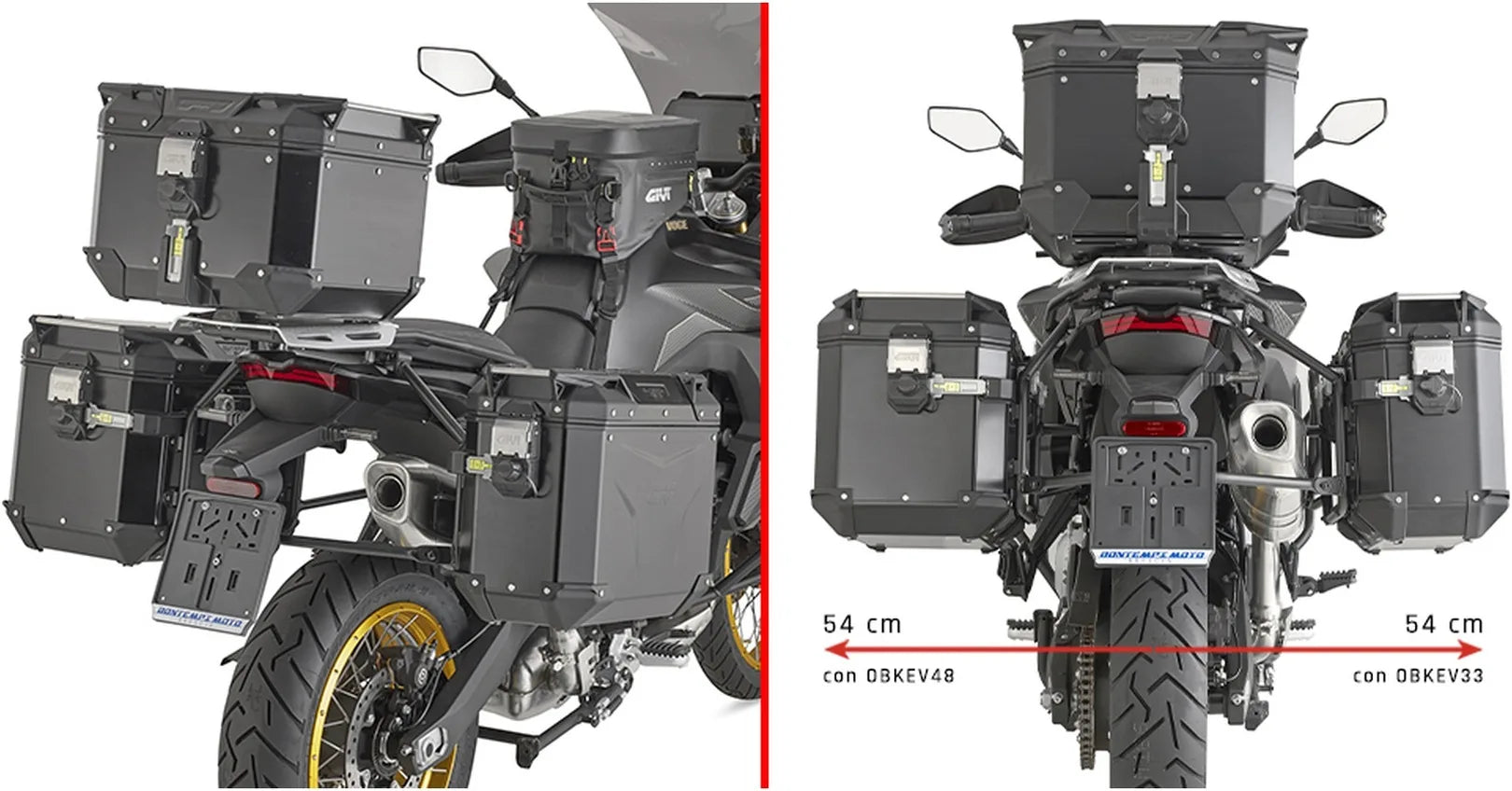 Monokey Cam-Side Trekker Outback Evo Smart Anodized Aluminium Side Cases + Locks - 74 Lt Trekker Outback Evo Smart Anodized Aluminium - Givi Compatible With Voge Valico 900 Dsx (2024)
