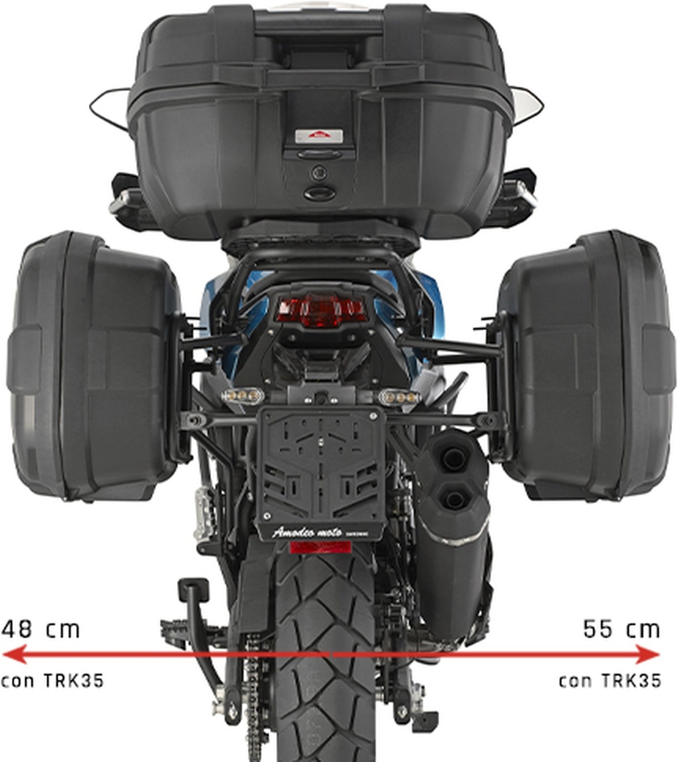 Monokey Trekker Dolomiti Black Aluminium Side Cases - 60 Lt Trekker Dolomiti Aluminium - Givi Compatible With Qj Motor Srt 600 Sx (2024)