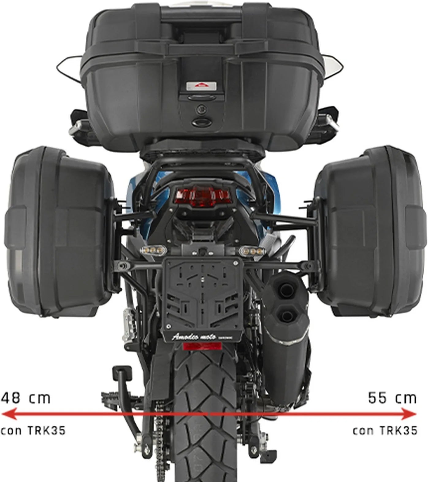 Monokey Trekker Lite Black Side Cases - 70 Lt Trekker Lite Technopolymer - Givi Compatible With Qj Motor Srt 600 Sx (2024)