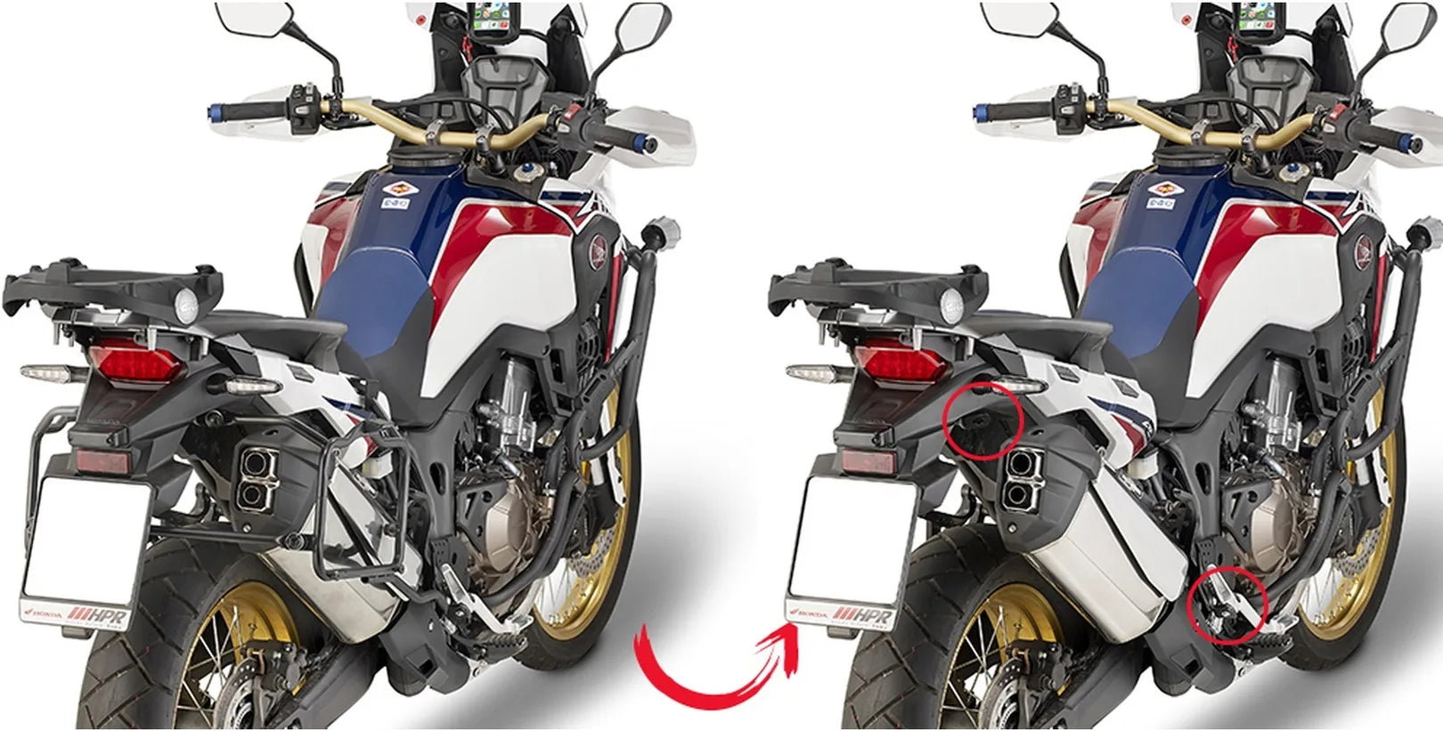 Monokey Trekker Black Side Cases - 66 Lt Trekker Aluminium - Givi Compatible With Honda Crf 1000 L Africa Twin (2016-2017)
