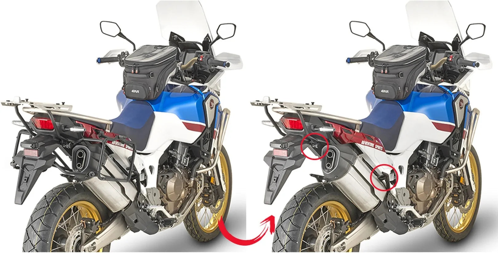 Monokey Trekker Black Side Cases - 66 Lt Trekker Aluminium - Givi Compatible With Honda Crf 1000 L Africa Twin (2018-2019)