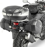 Monokey Side Carbon Look Side Cases - 74 Lt Technopolymer - Givi Compatible With Suzuki Dl 650 V-Strom (2017-2024)