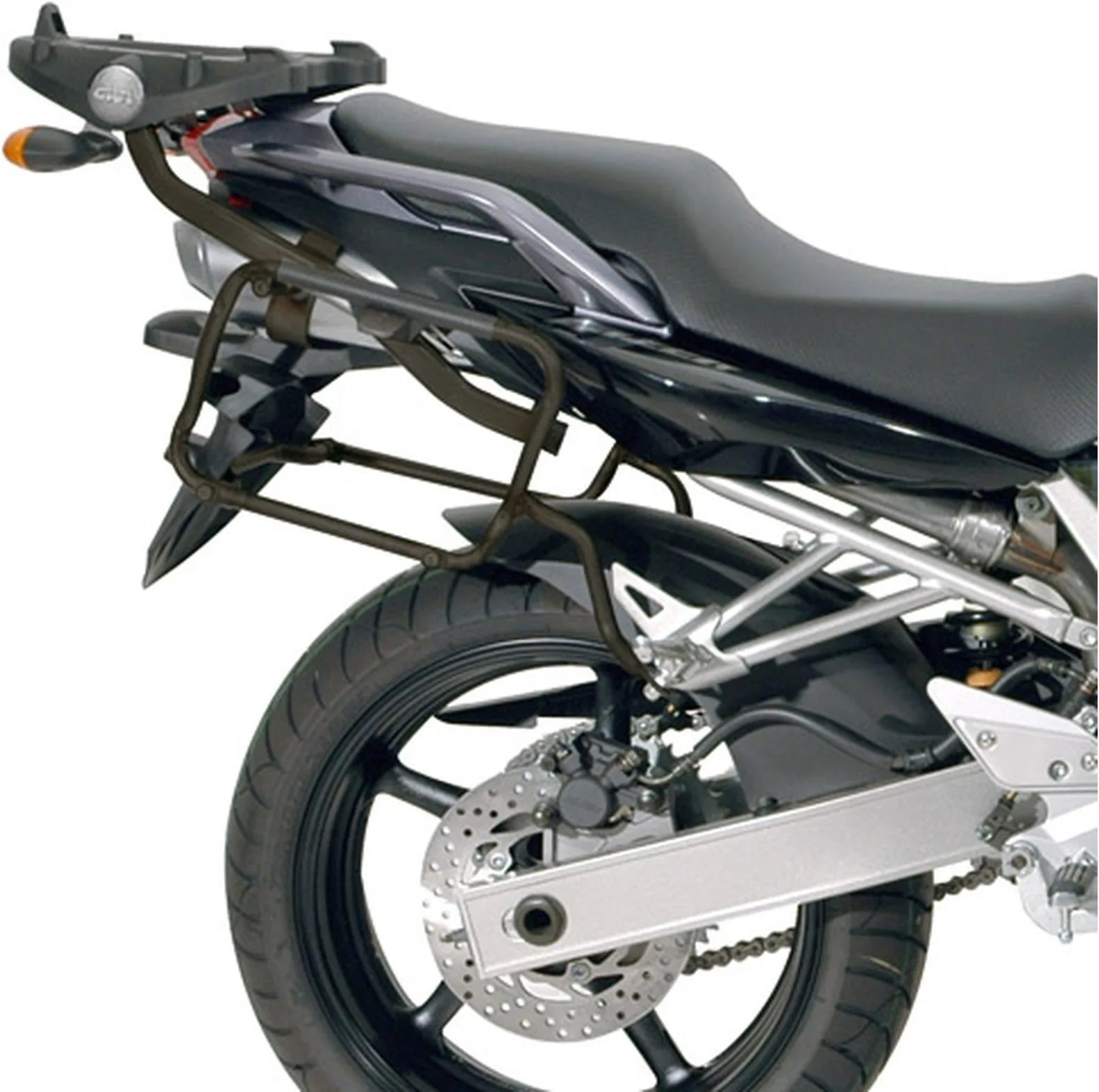 Arena Black Tech Top Case + Side Cases - 110 Lt Arena Technopolymer - Givi Compatible With Yamaha Fz-6 - Fazer (2004-2006)