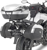 Arena Black Tech Top Case + Side Cases - 110 Lt Arena Technopolymer - Givi Compatible With Kawasaki Versys 650 (2015-2021)