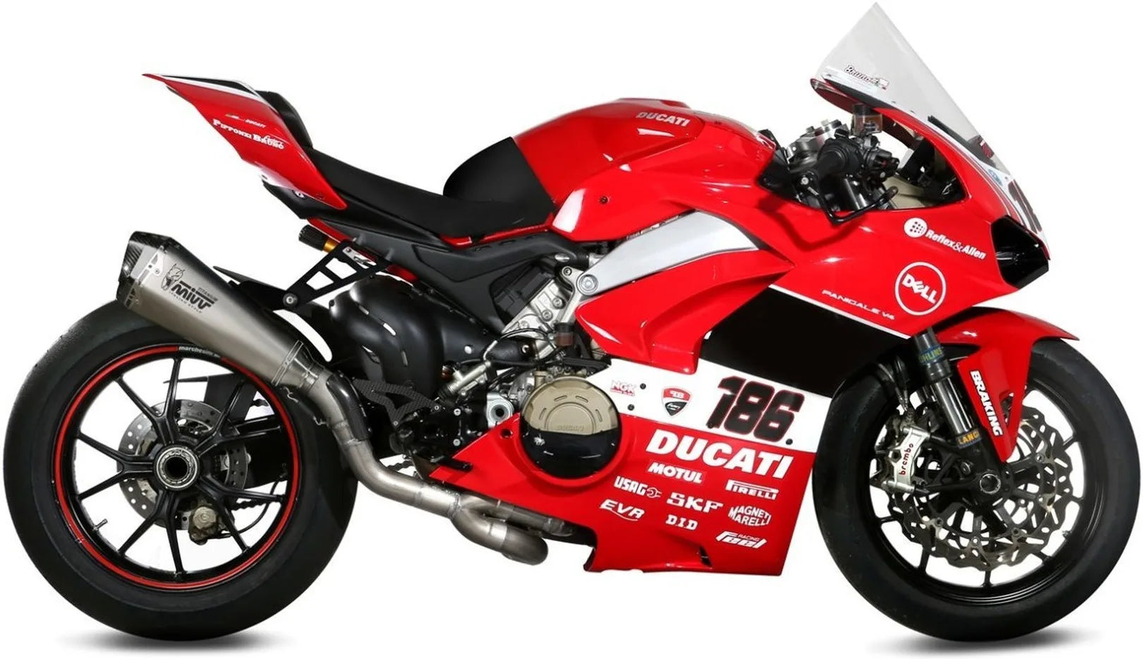 Complete Exhaust System Without Catalytic Converter And Without Sound Certification Delta Race Full Titanium Carbon - Mivv Compatible With Ducati Panigale V4 (2018-2022)