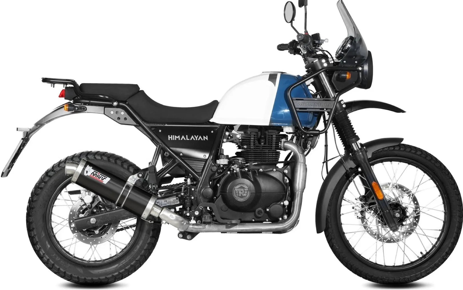 Catalytic Exhaust Tip With Sound Certification Oval Steel Black - Mivv Compatible With Royal Enfield Himalayan (2021-2023)