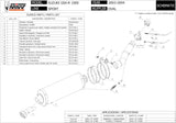 Exhaust Tip With Noise Certification Oval Titanium - Mivv Compatible With Suzuki Gsx-R 1000 (2003-2004)