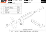 Non-Catalytic Exhaust Tip With Sound Certification Suono Steel Black Carbon - Mivv Compatible With Suzuki Gsx-R 600 (2006-2007)