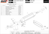 Catalytic Exhaust Tip With Sound Certification Suono Steel Black Carbon - Mivv Compatible With Suzuki Gsx-R 600 (2006-2007)