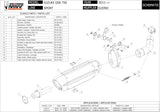 Exhaust Tip With Noise Certification Suono Stainless Steel Carbon - Mivv Compatible With Suzuki Gsr 750 (2011-2016)