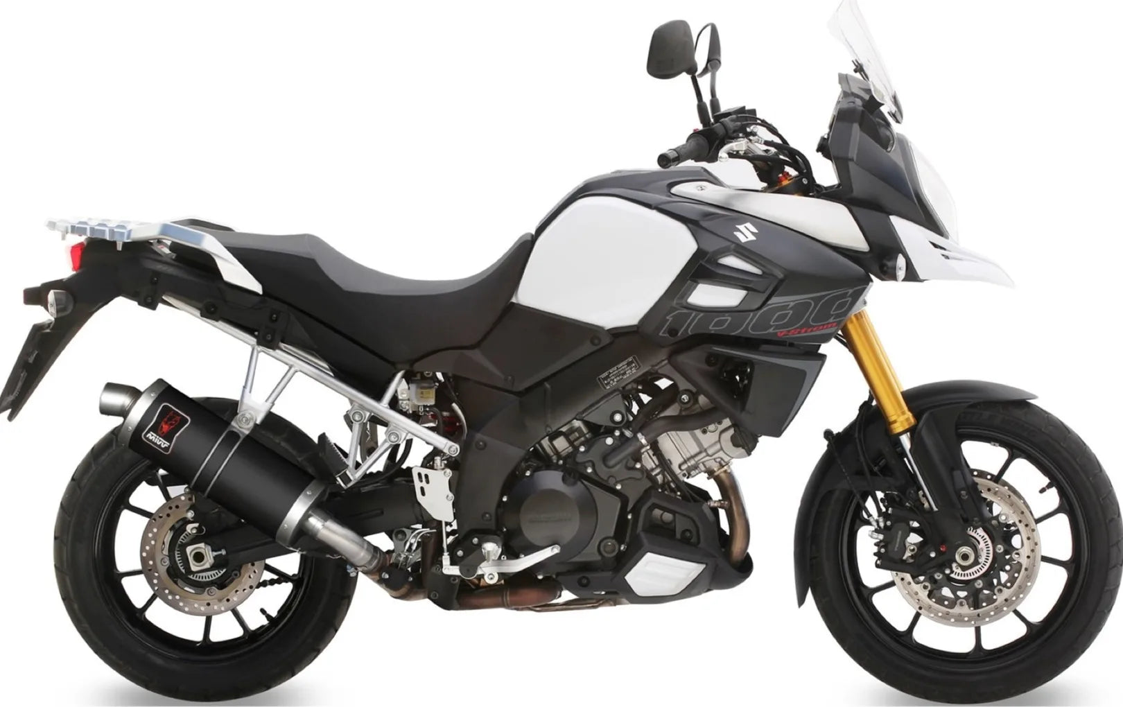 Exhaust Tip With Noise Certification Dakar Steel Black - Mivv Compatible With Suzuki V-Strom 1000 (2014-2020)