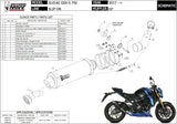 Exhaust Tip With Noise Certification Gp Steel Black - Mivv Compatible With Suzuki Gsx-S 750 (2017-2020)