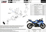 Exhaust Tip With Noise Certification Gppro Steel Black - Mivv Compatible With Suzuki Gsx 250 R (2017-2020)