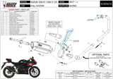 Complete Catalytic Exhaust System With Sound Certification Suono Steel Black Carbon - Mivv Compatible With Suzuki Gsx-S 125 (2017-2020)