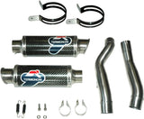 Dual Exhaust System With Sound Certification Round Carbon - Termignoni Compatible With Suzuki Gsx-R 1000 (2007-2008)