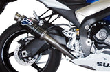Dual Exhaust System With Sound Certification Round Carbon - Termignoni Compatible With Suzuki Gsx-R 1000 (2009-2011)