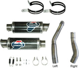Dual Non-Catalytic Exhaust System With Sound Certification Round Carbon - Termignoni Compatible With Suzuki Gsx-R 1000 (2009-2011)
