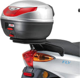 Monolock Vision Black Tech Top Case - 34 Lt Vision Technopolymer - Givi Compatible With Piaggio Fly 50 - 100 - 125 - 150 (2004-2017)