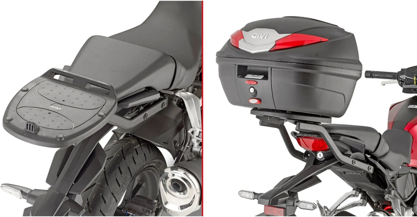 Monolock Alpina Black Aluminium Top Case - 44 Lt Alpina Aluminium - Givi Compatible With Honda Cb 300 R (2018-2024)