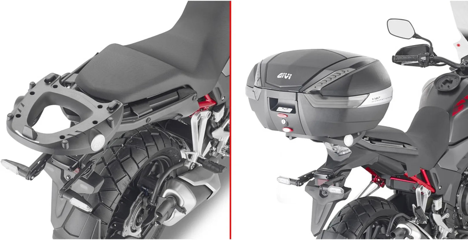 Monolock Alpina Black Aluminium Top Case - 44 Lt Alpina Aluminium - Givi Compatible With Honda Cb 500 X (2013-2018)