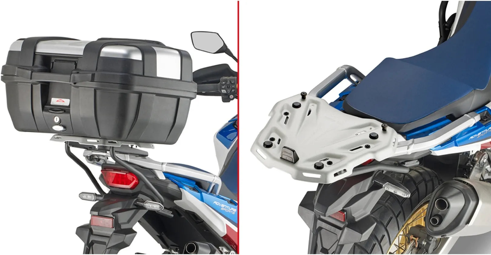 Monolock Alpina Black Aluminium Top Case - 44 Lt Alpina Aluminium - Givi Compatible With Honda Crf 1100 L Africa Twin Adventure Sports (2020-2023)