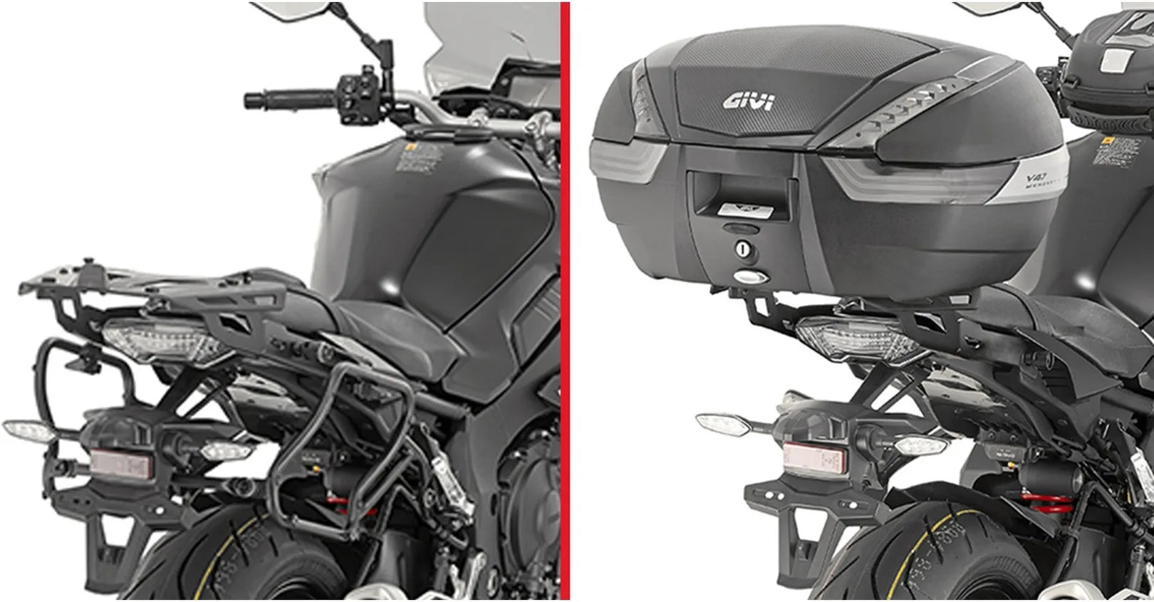 Monokey Arena Black Top Case - 45 Lt Arena Technopolymer - Givi Compatible With Yamaha Mt-10 (2016-2021)