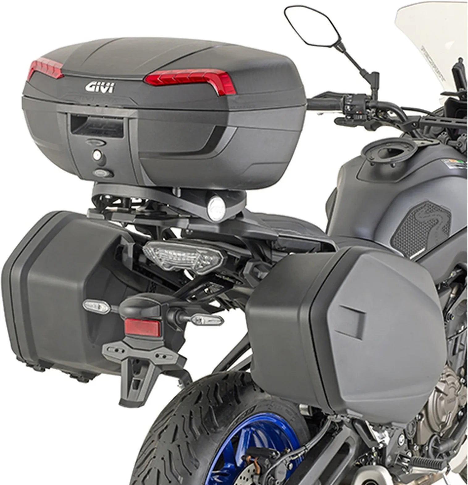Monokey Black Tech Top Case - 40 Lt For Original Rack Technopolymer - Givi Compatible With Yamaha X-Max 300 (2017-2022)
