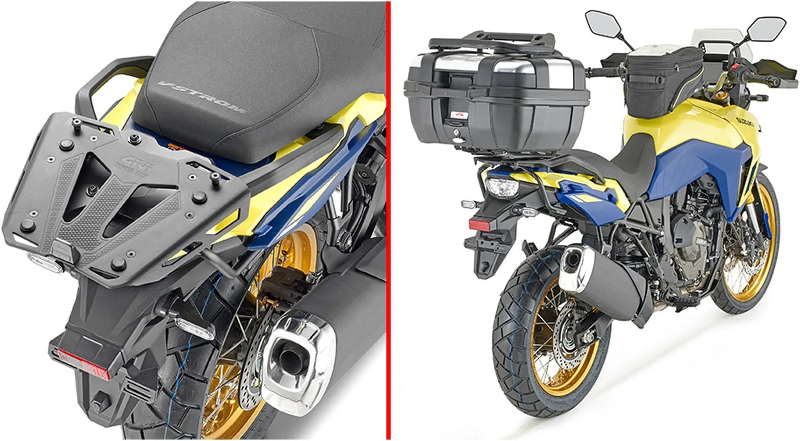Monokey Carbon Look Tech Top Case - 47 Lt Technopolymer - Givi Compatible With Suzuki V-Strom 800 De (2023-2024)