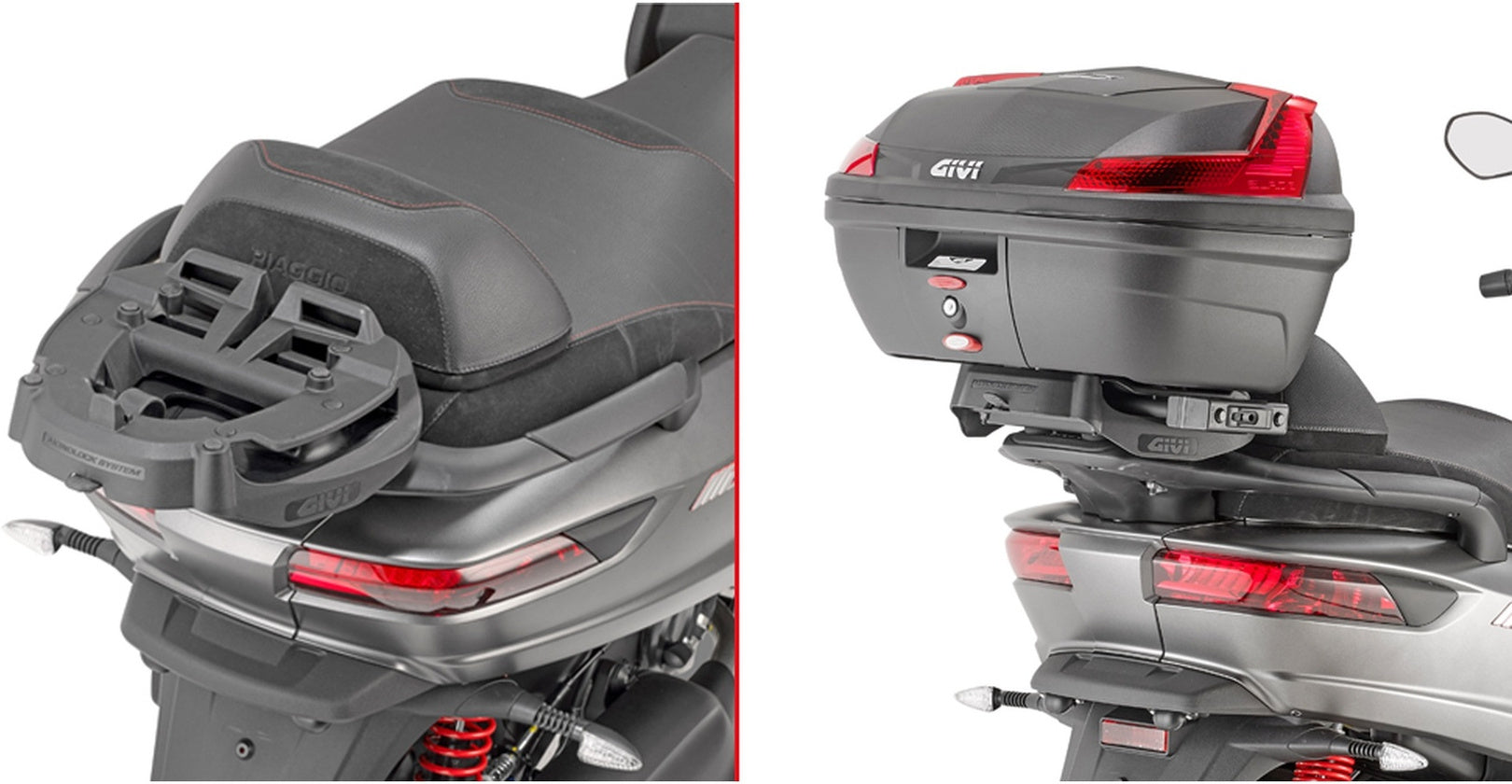 Monokey Trekker Outback Evo Smart Aluminium Top Case - 58 Lt Trekker Outback Evo Smart Aluminium - Givi Compatible With Piaggio Mp3 350 - 400 - 500 Sport (2018-2021)