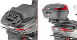 Monokey Trekker Outback Evo Smart Black Aluminium Top Case - 58 Lt Trekker Outback Evo Smart Aluminium - Givi Compatible With Piaggio Mp3 350 - 400 - 500 Sport (2018-2021)